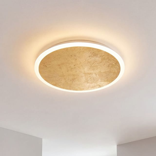 Led Wandleuchte Aluminium Neutralweiß 3500 K 2410 Lm Rund Ø 50 Cm B: Cm In Schwarz Gold Modern