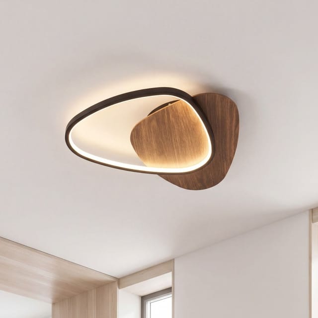 Led Deckenleuchte Aluminium Holz Kaltweiß 6500 K 4800 Lm Natur Schwarz Modern