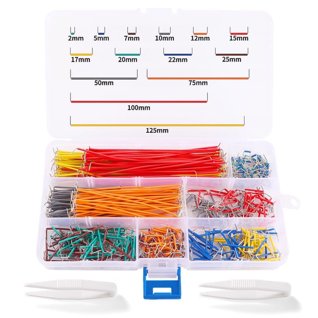 560 Pieces U Shape Breadboard Jumper Cable, Breadboard Jumper Wires, Seamless Jumper Cable, Bread Board Wire, With 2 Tweezers, For Diy Shield, Breadboard