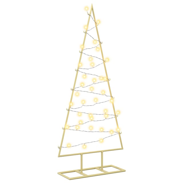 Metall Weihnachtsbaum Kuopio 90 Cm Warmes Weiß Stahl Gold Vidaxl
