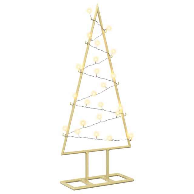Metall Weihnachtsbaum Kuopio 60 Cm Warmes Weiß Stahl Gold Vidaxl