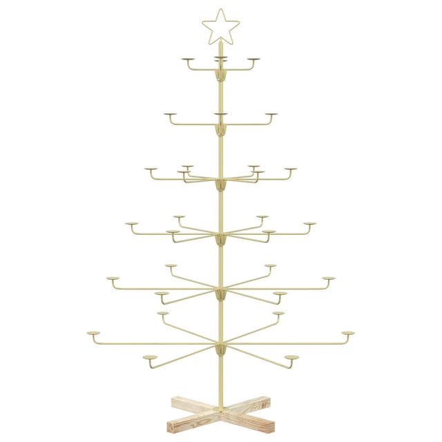 Metall-weihnachtsbaum Mit Halter Kuopio 150 Cm Stahl Gold Vidaxl