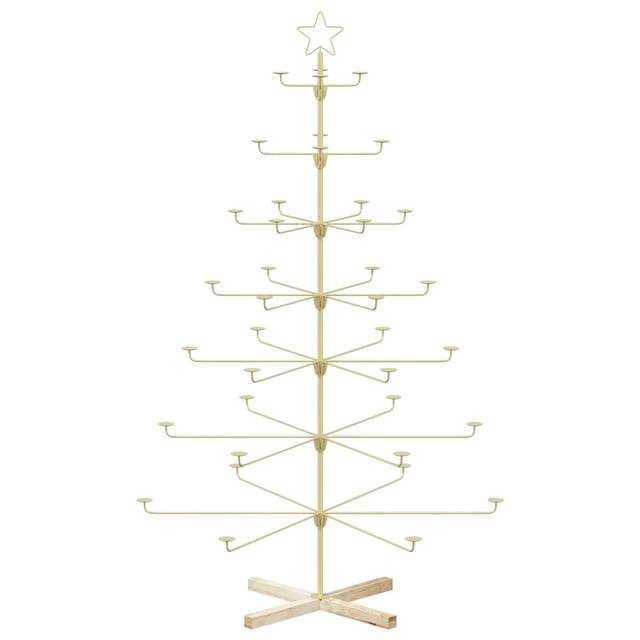 Metall-weihnachtsbaum Mit Halter Kuopio 180 Cm Stahl Gold Vidaxl