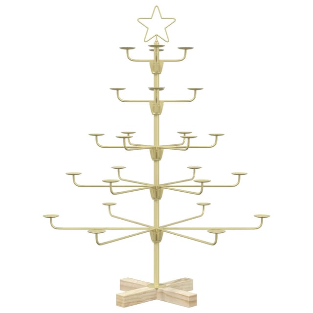 Metall-weihnachtsbaum Mit Halter Kuopio 90 Cm Stahl Gold Vidaxl