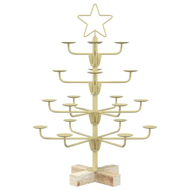 Metall-weihnachtsbaum Mit Halter Kuopio 60 Cm Stahl Gold Vidaxl