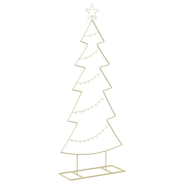 Vidaxl Metal Christmas Tree With Stand Kuopio 150 Cm Steel Gold