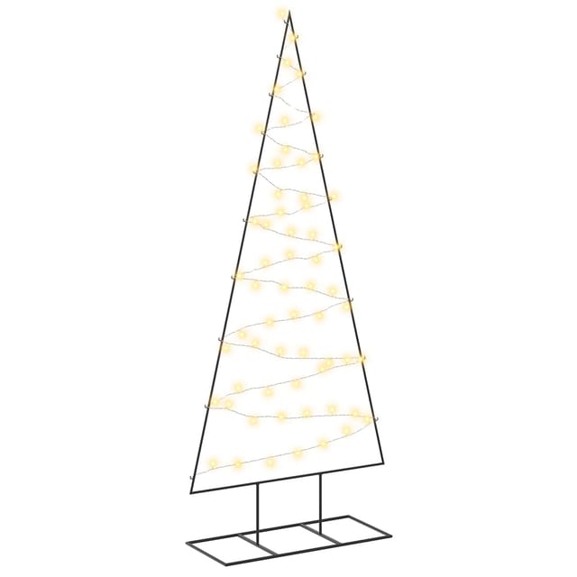 Metall Weihnachtsbaum Kuopio 180 Cm Warmes Weiß Stahl Schwarz Vidaxl