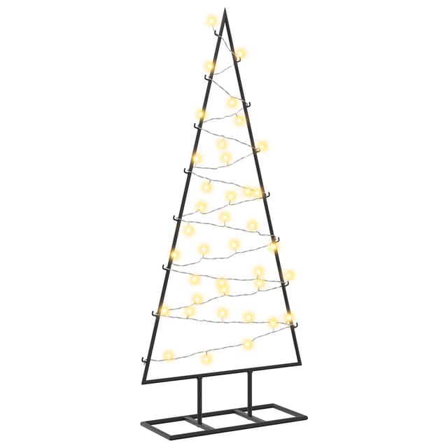 Metall Weihnachtsbaum Kuopio 90 Cm Warmes Weiß Stahl Schwarz Vidaxl