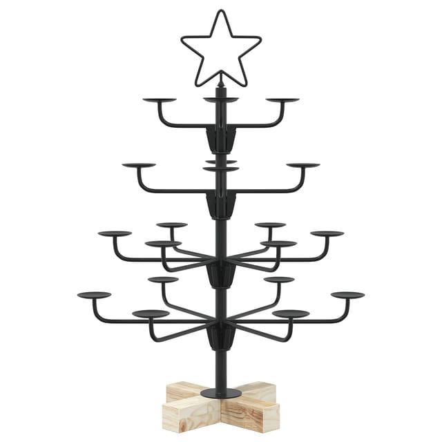 Metall-weihnachtsbaum Mit Halter Kuopio 60 Cm Stahl Schwarz Vidaxl