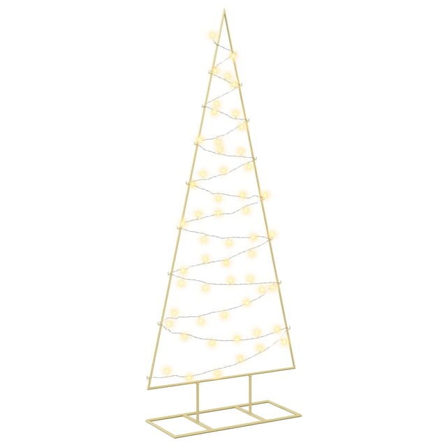 Metall Weihnachtsbaum Kuopio 150 Cm Warmes Weiß Stahl Gold Vidaxl