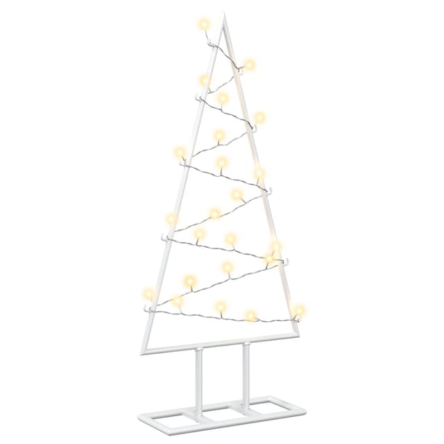 Metall Weihnachtsbaum Kuopio 60 Cm Warmes Weiß Stahl Weiß Vidaxl
