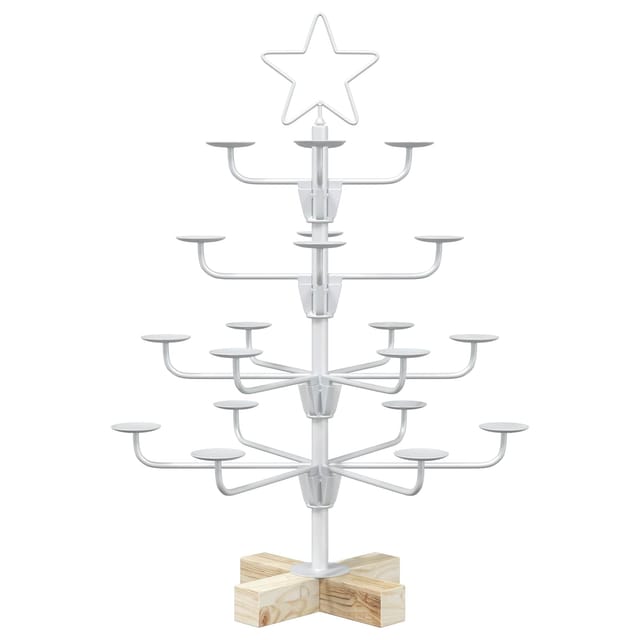 Metall-weihnachtsbaum Mit Halter Kuopio 60 Cm Stahl Weiß Vidaxl