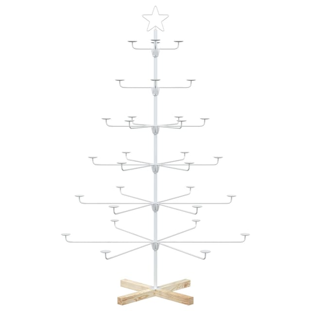 Metall-weihnachtsbaum Mit Halter Kuopio 150 Cm Stahl Weiß Vidaxl