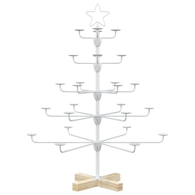 Metall-weihnachtsbaum Mit Halter Kuopio 90 Cm Stahl Weiß Vidaxl