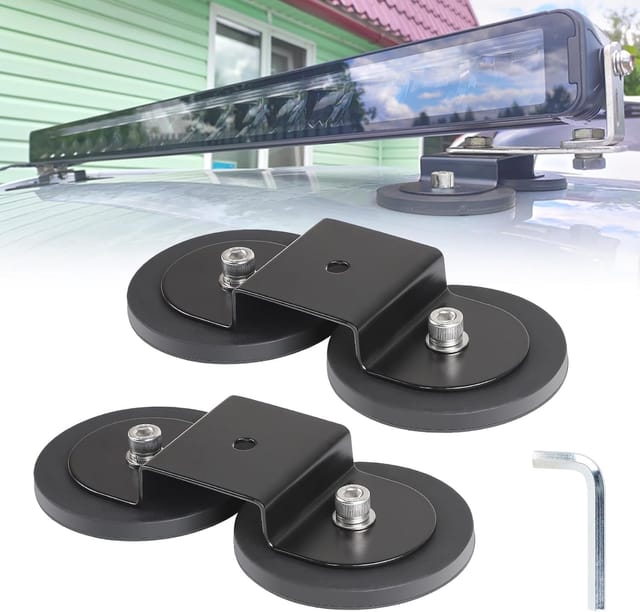 2 Stück Gummierte Magnethalterung Ø88 Mm Für Universelle Led-dachleuchtenleiste, Starke Magnet-saugnapf-basishalterung Für Dach, Motorhaube, Teilenummer