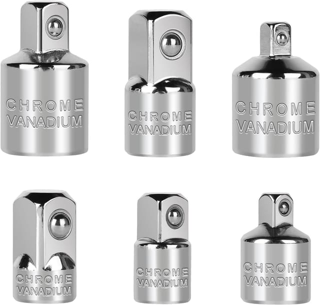 6-teiliges Ratschen-steckschlüssel-adapterset, Steckschlüssel-reduzieradapterset, 1/4" Auf 3/8", 3/8" Auf 1/4", 3/8" Auf 1/2", 1/2" Auf 3/8", 1/2" Auf 1/4", 1/4" Auf 1/2", Für Steckschlüssel Und Bits