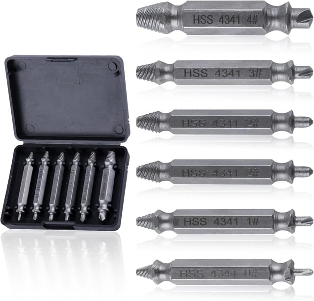 Set Mit 6 Titan-schraubenausdrehern Für Beschädigte Schrauben, Muttern Und Bolzen Bolzenauszieher Zum Einfachen Entfernen Abgebrochener, Verrosteter Teile