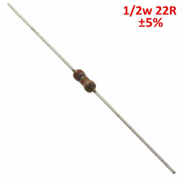 22r 1/2w Kohlewiderstand 22 Ohm 1/2w 5%.