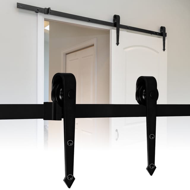 Tolletour Schiebetürsystem 363 Cm Pfeilform, Beschlagset Mit Laufschiene Und Rollen Für Schiebetüren