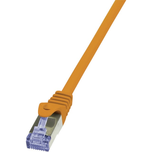 Logilink - Cq3048s Rj45 Netzwerkkabel, Patchkabel Cat 6a S/ftp 1.50 M Orange Flammwidrig, Mit Rastnase