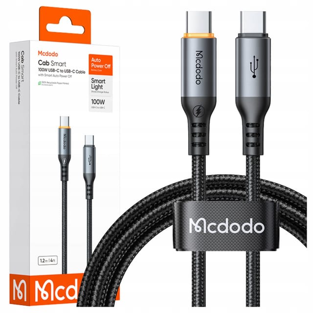 Mcdodo Usb-c-kabel, Usb-c-schnellladekabel, Usb Typ C, 100 W, 1 M, Ausschalt-led
