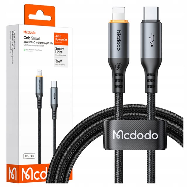 Mcdodo Usb-c Lightning-kabel, Schnellladefunktion, 36 W, 1 M, Ausschalt-led