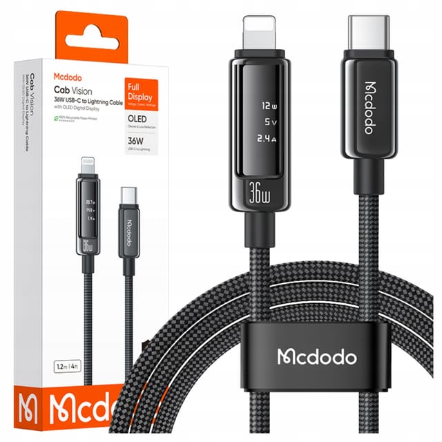 Mcdodo Usb-c Lightning-kabel Mit Schnellladefunktion Für Apple Iphone (36 W, 1 M Oled)