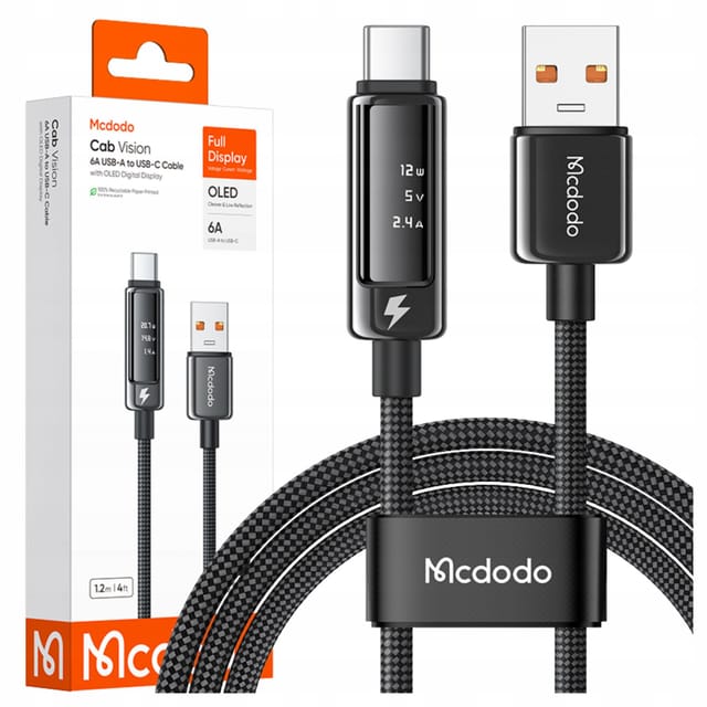 Mcdodo Usb-a/usb-c-kabel Zum Schnellladen Von Smartphones (100 W, 6 A, 1 M, Oled)