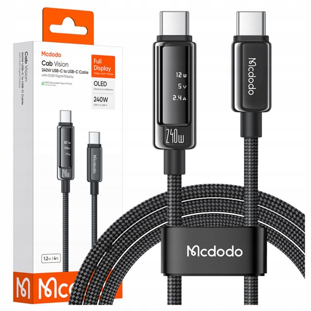 Mcdodo Usb-c-kabel, Usb-c-schnellladekabel Für Laptops, Usb Typ C, 240 W, 1 M, Led