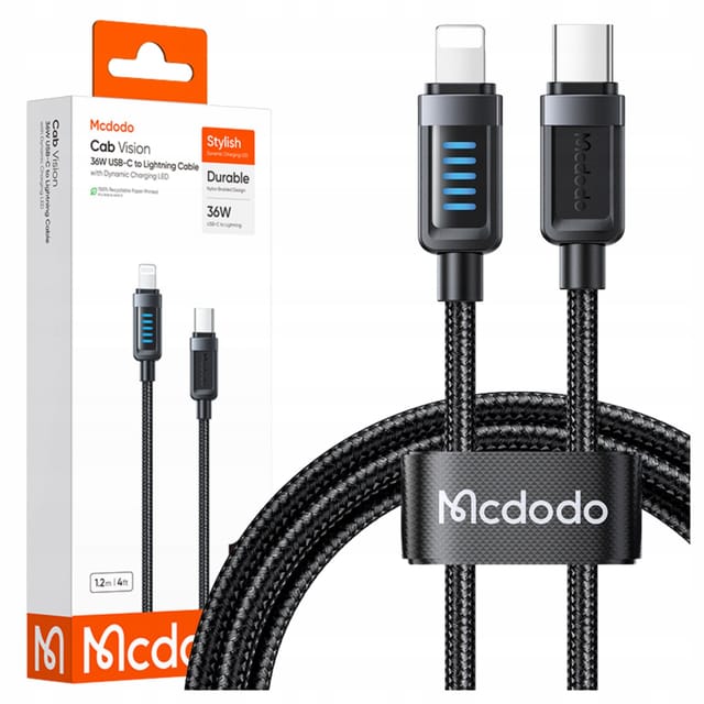 Mcdodo Usb-c Lightning-kabel Mit Schnellladefunktion Für Apple Iphone, 36 W, 1 M, Led