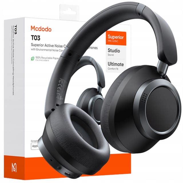 Mcdodo Kabellose On-ear-bluetooth-kopfhörer Mit Mikrofon Und Aktiver Geräuschunterdrückung, Schwarz