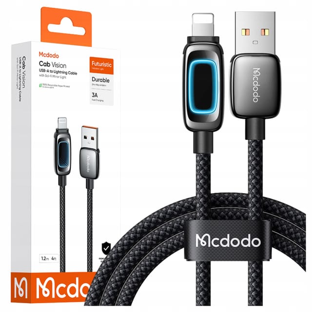 Mcdodo Usb-a Lightning-kabel, Schnellladefunktion Für Iphone Pd, 3a, Schwarz, 1 M