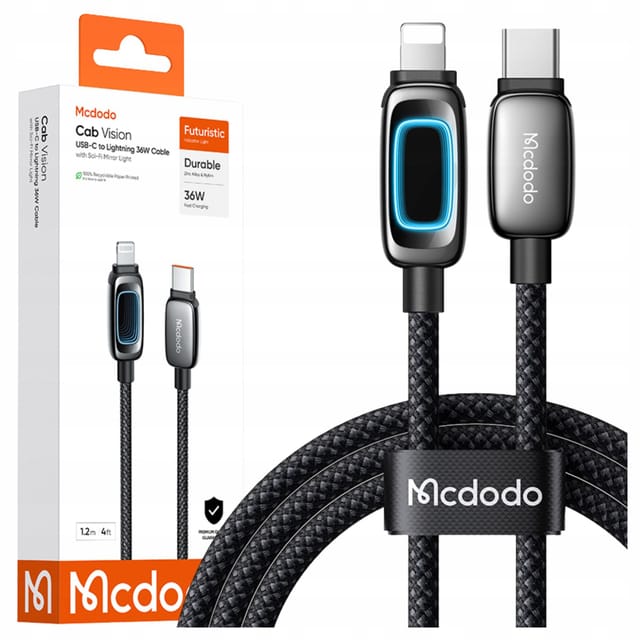 Mcdodo Usb-c Lightning-kabel Schnellladefunktion Für Iphone Pd 36w Schwarz 1m