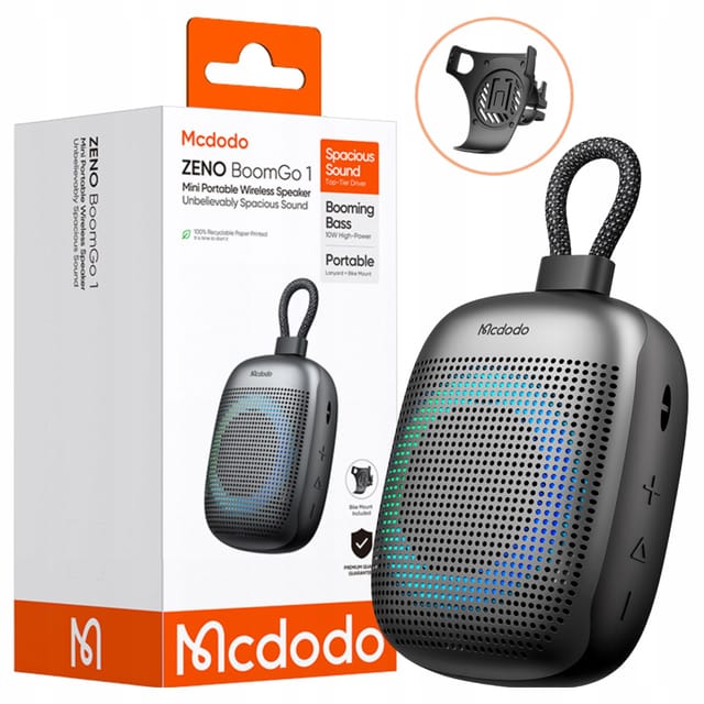 Mcdodo Bluetooth-lautsprecher, Tragbar, Kabellos, Wasserdicht, Usb-c, Schwarz
