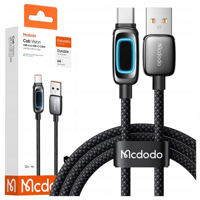 Mcdodo Kabel Usb-a Usb-c Schnellladekabel Pd 6a 1m Schwarz