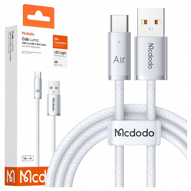 Mcdodo-kabel Usb-a Usb-c Schnellladung Usb Typ C 6a 100w 1m Led Weiss