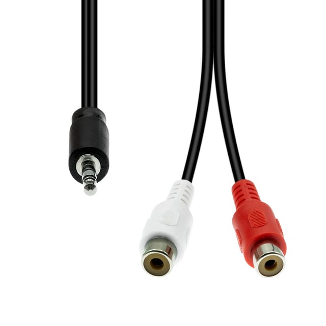 Proxtend 3-pin Auf 2 X Rca M-f Kabel Schwarz 20cm, M32xrcaf-002