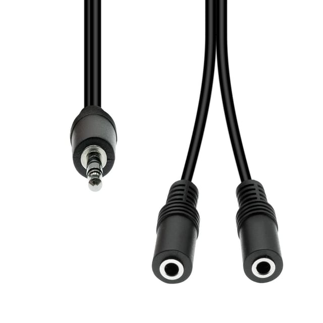 Proxtend 3-pin Auf 2x 2-pin Stecker-buchse Kabel, Schwarz, 20 Cm, M32xm2f-002