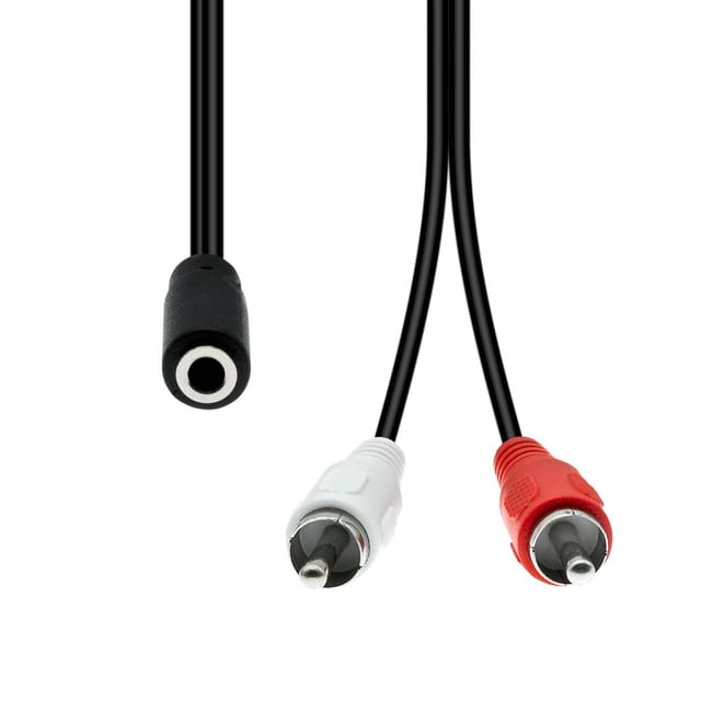 Proxtend 3-pin Auf 2x Rca F-m Kabel Schwarz 20cm, M3f2xrca-002