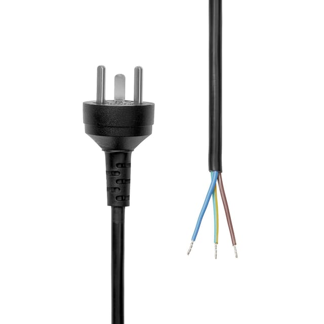 Proxtend Denmark Edb-stromkabel Mit Offenem Ende, 2 M, Schwarz, Cadua4kdockpdl2, Pc-kitoe-002-m