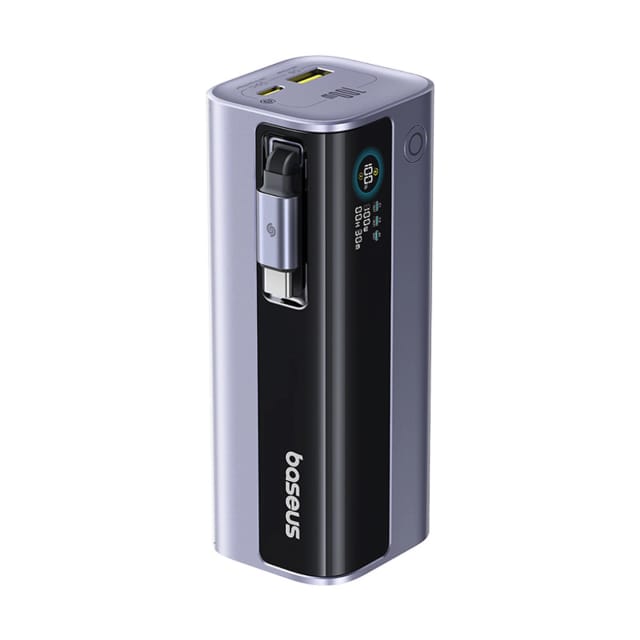 Baseus Energeek Gr11 10000mah 100w Powerbank Mit Einziehbarem Kabel – Grau