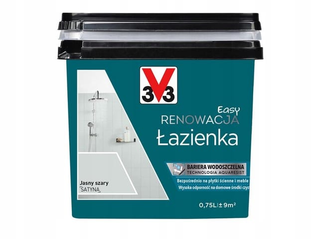 Acrylfarbe Für Möbel, Für Fliesen V33 0,75 L Hellgrau Seidenmatt 1 Stück.