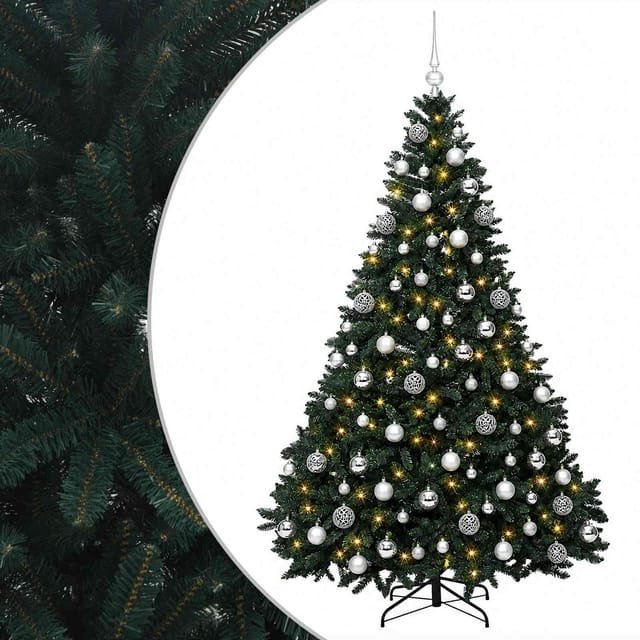 Künstlicher Weihnachtsbaum Dunkelgrün Mit Christbaumkugeln Vidaxl