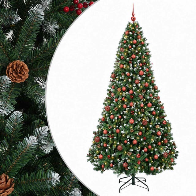 Künstlicher Weihnachtsbaum Grün Mit Weihnachtskugeln 180 Cm Vidaxl