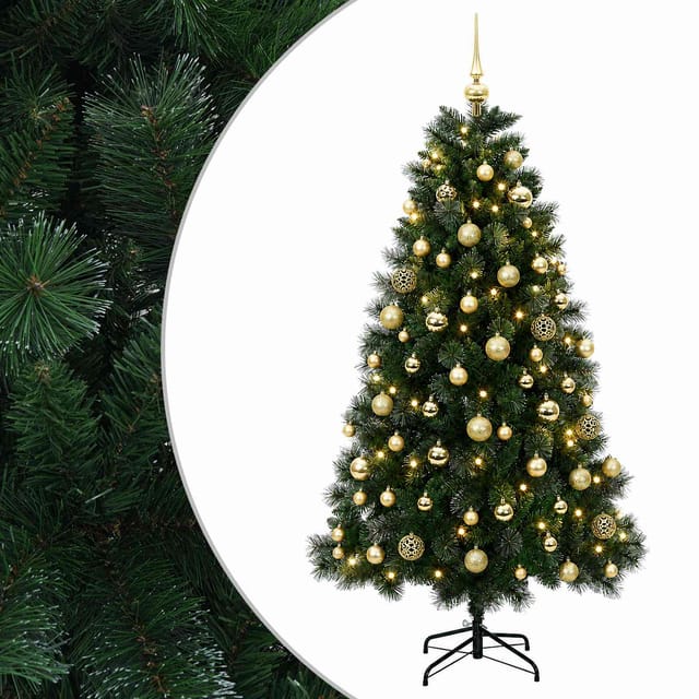 Künstlicher Weihnachtsbaum Mit Kugeln 180 Cm 300 Leds Vidaxl