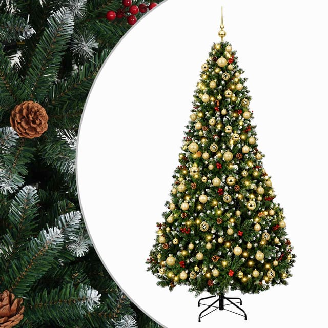 Künstlicher Weihnachtsbaum Mit Christbaumkugeln 180 Cm 300 Leds Vidaxl