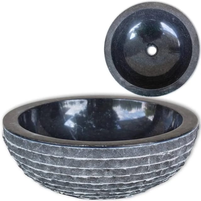 Waschbecken Marmor 40 Cm Schwarz - Vidaxl