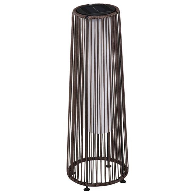 Solar-gartenleuchte In Rattanoptik Mit Automatischer Led, 21,5 X 21,5 X 61 Cm, Braun, Homvra
