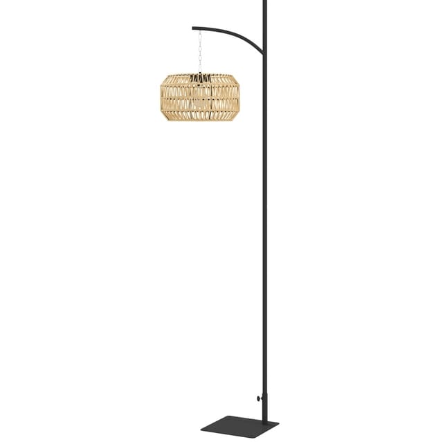 Solar-stehlampe Aus Rattan Im Boho-stil, Gelb/schwarz, Ip44