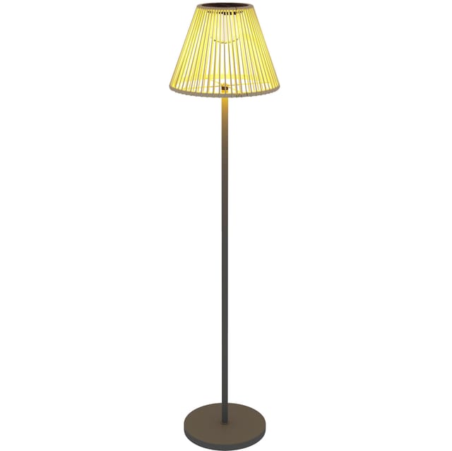 Solar-stehlampe Mit Rattanschirm, Ø 33 X 135 Cm, Ip44, Lichtsensor, Boho-stil